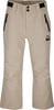 Beige Skihose mit schwarzen Reißverschlüssen und Logo am rechten Bein.