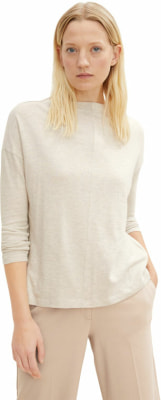 Tom Tailor TOM TAILOR Mock Neck Slub női póló hosszú ujjú