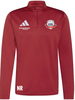 Rotes Sweatshirt mit Adidas-Logo und NR-Aufschrift.