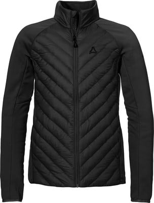 Schwarze Steppjacke mit schmalen Ärmeln und hohem Kragen. Schwarze Steppjacke mit schmalen Ärmeln und hohem Kragen.