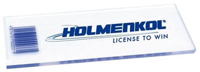 Ein weißer transparenter Gegenstand mit blauem HOLMENKOL-Logo und Barcode. Ein weißer transparenter Gegenstand mit blauem HOLMENKOL-Logo und Barcode.