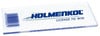 Ein weißer transparenter Gegenstand mit blauem HOLMENKOL-Logo und Barcode.