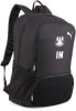 Schwarzer Puma Rucksack mit FC Schwarzenberg Logo und IN Schriftzug.