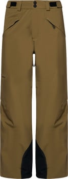 Braune Skihose mit schwarzen Details und Oakley-Logo.