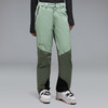 Damen-Skihose in Pastellgrün und Dunkelgrün mit farblichen Akzenten.