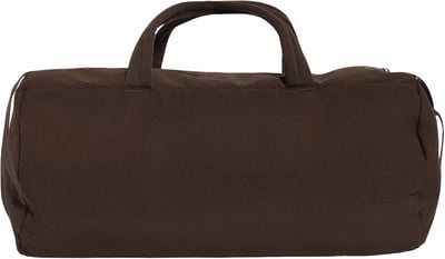 Braune Stofftasche mit Henkeln und Reißverschluss oben. Braune Stofftasche mit Henkeln und Reißverschluss oben.