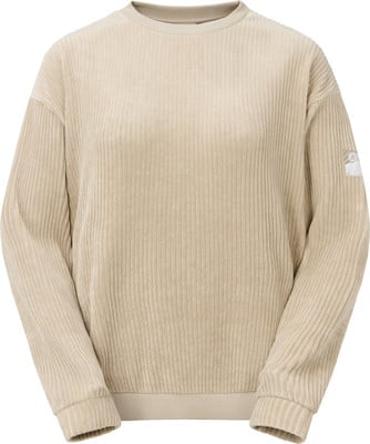 Beiger Cordpullover mit langen Ärmeln und Rundhalsausschnitt. Beiger Cordpullover mit langen Ärmeln und Rundhalsausschnitt.