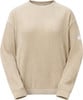 Beiger Cordpullover mit langen Ärmeln und Rundhalsausschnitt.