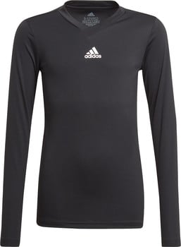 Schwarzes Langarmshirt von Adidas mit Logo auf der Brust.