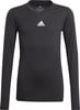 Schwarzes Langarmshirt von Adidas mit Logo auf der Brust.