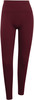 Damen-Leggings in Bordeauxrot mit Rippstrick und Logo.