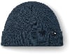 Eine marineblaue Strickmütze mit dem Eisbär-Logo auf der Vorderseite.