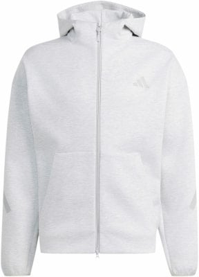 Grauer Herren-Hoodie von Adidas mit Reißverschluss und Logo Grauer Herren-Hoodie von Adidas mit Reißverschluss und Logo