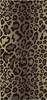 Goldener Schal mit braunem Leopardenmuster und Buff-Logo.
