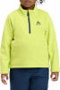 Mädchen im gelbgrünen Fleece-Pullover mit Reißverschluss und McKinley-Logo.