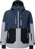 Blaue Jacke mit grauen und schwarzen Einsätzen und SCOTT-Logo.
