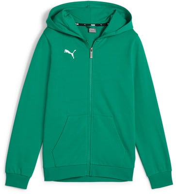 Grüne Puma Herren-Kapuzenjacke mit Reißverschluss und Logo. Grüne Puma Herren-Kapuzenjacke mit Reißverschluss und Logo.