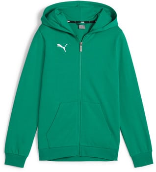 Zelená pánska mikina Puma so zapínaním na zips a logom.