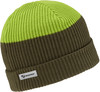 Grüne und braune Strickmütze mit ZIENER-Logo.