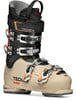 Technica Skischuh in Beige mit schwarzem Oberteil und orangen Akzenten.