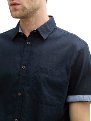 Tom Tailor TOM TAILOR Cotton Linen rövid ujjú ing