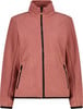 Eine rosa Fleecejacke mit Reißverschluss und Stehkragen.