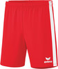 Rote Shorts mit weißem Streifen an der Seite und Erima-Logo.