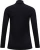 Schwarzer Rollkragenpullover mit langen Ärmeln, von hinten gezeigt.