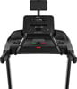 Ein schwarzes Bowflex-Laufband mit digitalem Display und Tablet-Halterung.