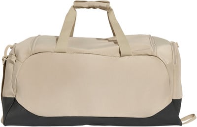 Eine beige Sporttasche mit dunkelgrauem Boden und Trägern. Eine beige Sporttasche mit dunkelgrauem Boden und Trägern.