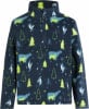 Dunkelblaue Fleecejacke mit Pinguin- und Eisbärenmuster.