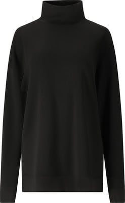 Schwarzer Damenpullover mit Rollkragen und langen Ärmeln. Schwarzer Damenpullover mit Rollkragen und langen Ärmeln.