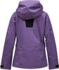 Lila Kapuzenjacke mit Gore-Tex-Logo auf dem Ärmel.