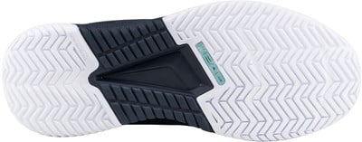 Die Sohle eines HEAD Tennisschuhs mit rutschfestem Profil und NON-MARKING Aufschrift.