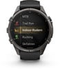 Eine Smartwatch zeigt eine Liste von Aktivitäten an, wobei Indoor-Rudern ausgewählt ist.