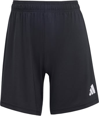 Schwarze Adidas Herrenshorts mit weißem Logo am Bein. Schwarze Adidas Herrenshorts mit weißem Logo am Bein.