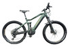 Grünes E-Mountainbike von Haibike mit Vollfederung und breiten Reifen.