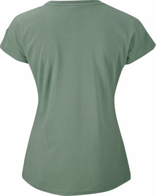 Grünes Damen-T-Shirt mit kurzen Ärmeln und Rundhalsausschnitt. Grünes Damen-T-Shirt mit kurzen Ärmeln und Rundhalsausschnitt.