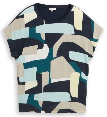 Tom Tailor Fabric Mix Print női póló