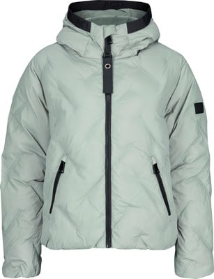 Leichte Damenjacke mit Kapuze und Steppmuster in Mintgrün.