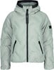 Leichte Damenjacke mit Kapuze und Steppmuster in Mintgrün.