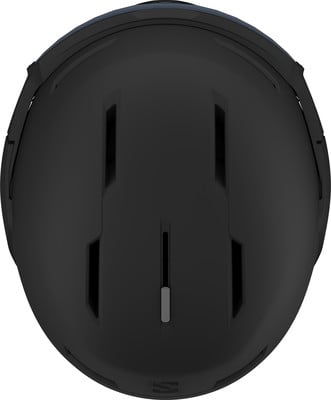 Schwarzer Skihelm mit Belüftung und verstellbarem Riemen Schwarzer Skihelm mit Belüftung und verstellbarem Riemen