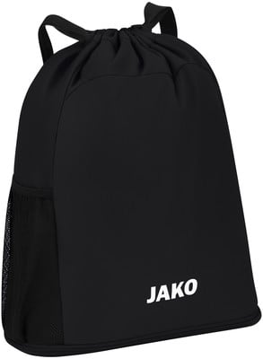 Schwarze Tasche mit JAKO-Logo und seitlichen Netztaschen. Schwarze Tasche mit JAKO-Logo und seitlichen Netztaschen.