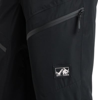 Schwarze Hose mit Bergmotiv und Schriftzug OFF ZONE. Schwarze Hose mit Bergmotiv und Schriftzug OFF ZONE.