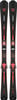 Rossignol Nova 10 Skier mit schwarzem und rotem Design und Bindung.