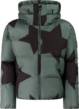Herrenjacke mit Sternenmuster und Kapuze.