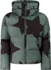 Herrenjacke mit Sternenmuster und Kapuze.
