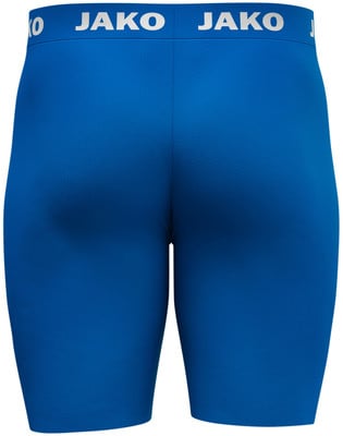Blaue Radlerhose mit JAKO-Logo auf dem Bund. Blaue Radlerhose mit JAKO-Logo auf dem Bund.