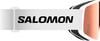 Salomon Skibrille mit weißem Band und Logo.