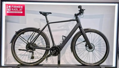 Schwarzes E-Bike mit Schutzblechen und Gepäckträger vor weißem Hintergrund. Schwarzes E-Bike mit Schutzblechen und Gepäckträger vor weißem Hintergrund.